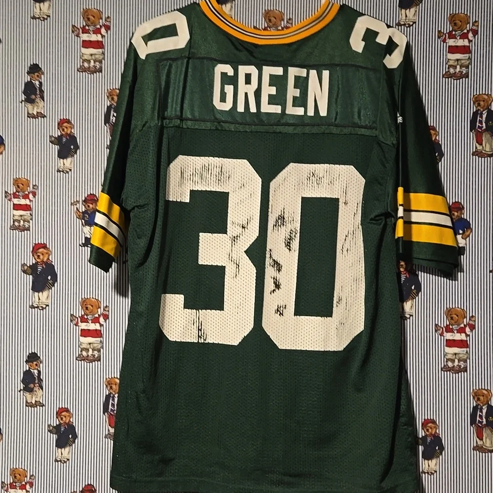 Vintage Green Bay Packers Ahman Green #30 NFL Adidas Football Jersey Medium